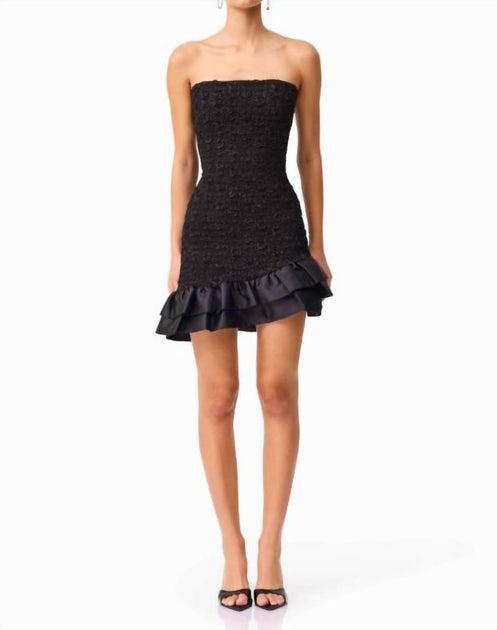 Elliatt Paloma Asymmetric Mini Dress Black XSmall 2