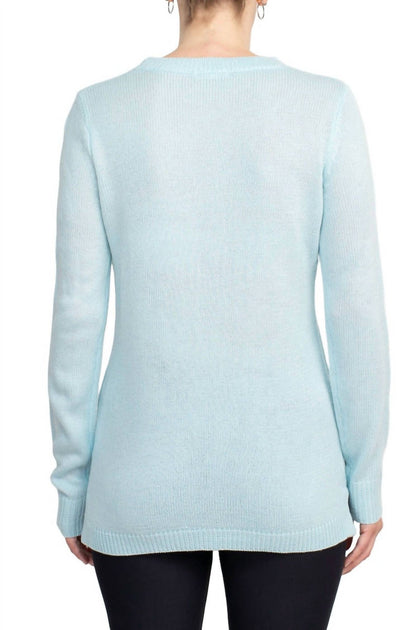 Lissy Lissy Crew Neck Knit Top Blue Small 3