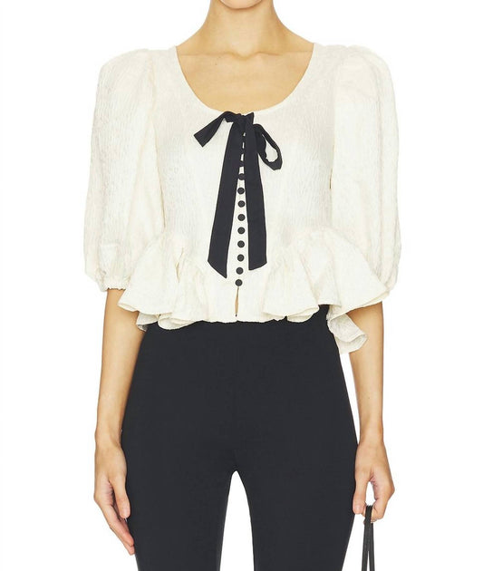 Free People Pamela Bow Top Weiß Small 2