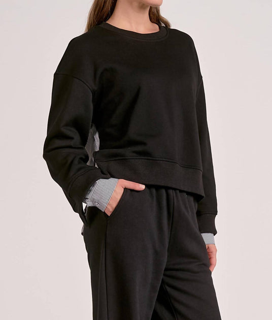 ELAN Mix Media Sweatshirt Black Small 4