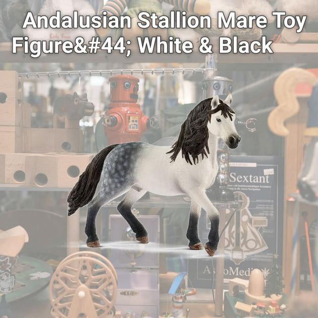 Schleich Andalusian Stallion Mare Toy Figure White & Black 3