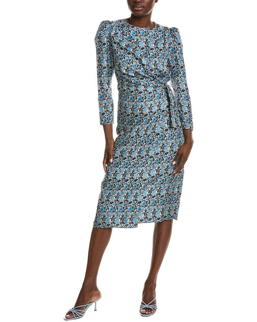 Sandro Puff Sleeve Silk Wrap Dress ShopSimon