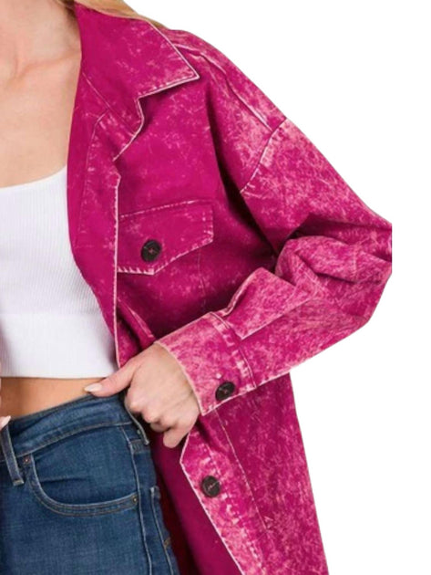 ZENANA Over Hemd Pink Large 4