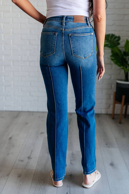 Judy Blue High Rise Center Seam Straight Jean Blue US 14W 3