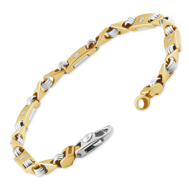 Pompeii3 Men's Link 14k Gold or Platinum Bracelet 8.5in 6