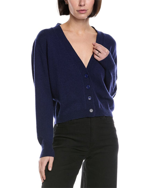 Brodie Cashmere Boxy Little Cardigan Blue Large 2
