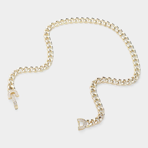 FASHNZFAB Pointed Chain Necklace Gold One Size 3