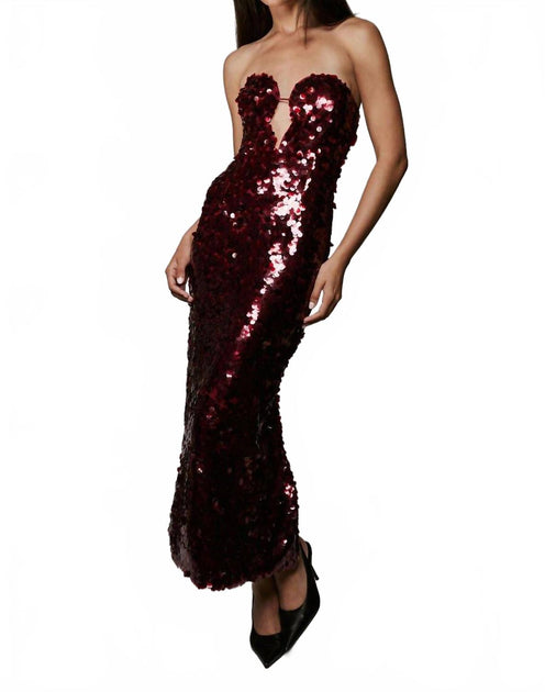 Robe à Paillettes Bardot Braya Rouge Small 3