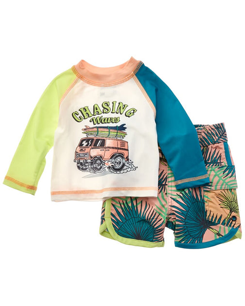 Sovereign Code Rashguard and Swim Trunk Set Orange 12-18 Months 2
