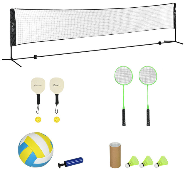 Soozier 17ft tragbares All-in-One Badminton-, Pickleball- und Volleyball-Set 3