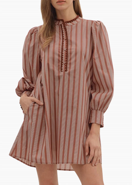 Entro Mimi Mini Dress Brown Medium 2