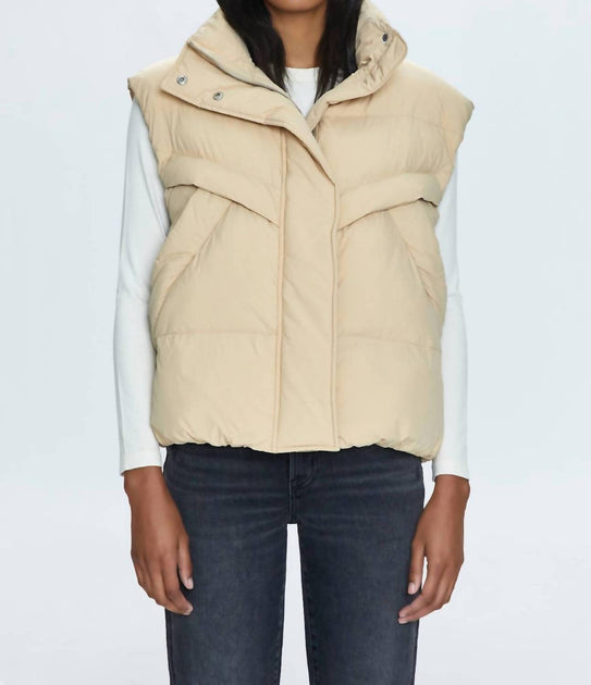 Pistola Joss Quilted Puffer Vest Beige Small 2