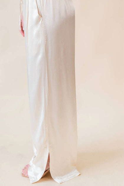 Melissa Nepton Lorene Satin Pant Beige Medium 3