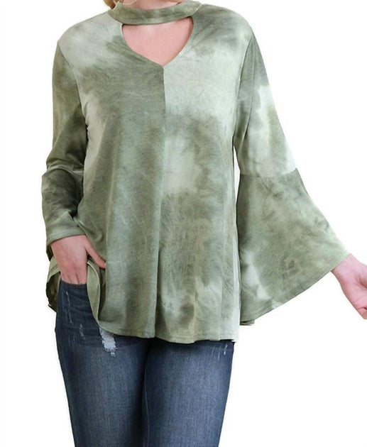 Umgee Tie Dye Bell Sleeve Top Multi Medium 3
