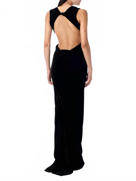 Rick Owens Lilies Abito Open Back Gown Noir EU 40 3