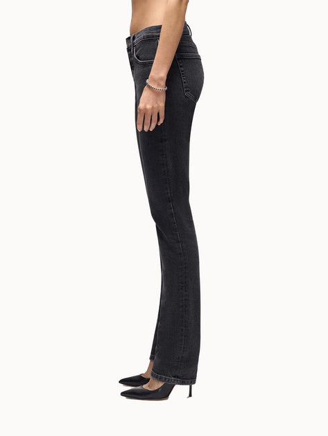 RE/DONE Slim Cigarette Mid Rise Jeans Black 23 4