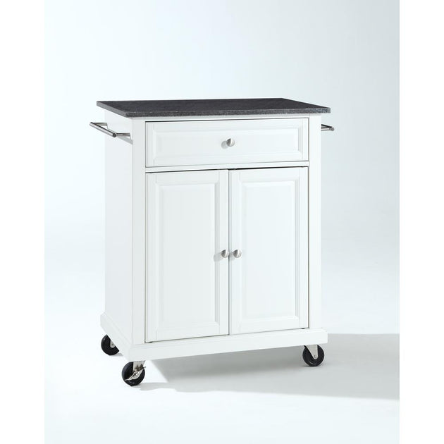 Crosley Compact Kitchen Cart White/Black 2