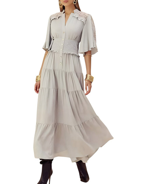 Mira Richi Midi Dress Grey US 8 2