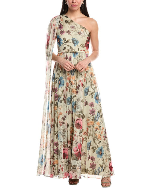 mikael aghal pleated crepe dress Mikael Aghal Pussy-Bow Pleated Crepe Midi Dress in Blue