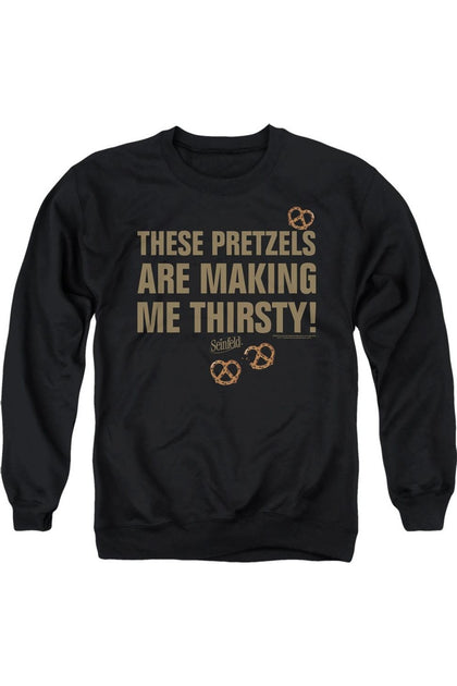 Gildan Seinfeld Pretzels Thirsty Crewneck Sweatshirt Black XXL 2
