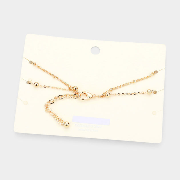 FASHNZFAB Smile Flower Anklet Yellow Silver 3