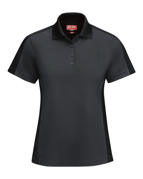 Red Kap Damen Kurzarm Performance Knit Two-Tone Polo Schwarz Medium 4