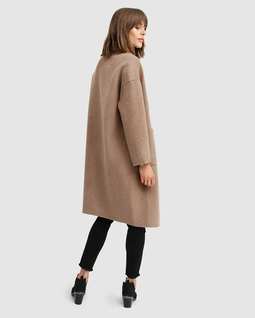 Belle & Bloom Publisher Double-Breasted Wool Blend Coat Beige XLarge 4