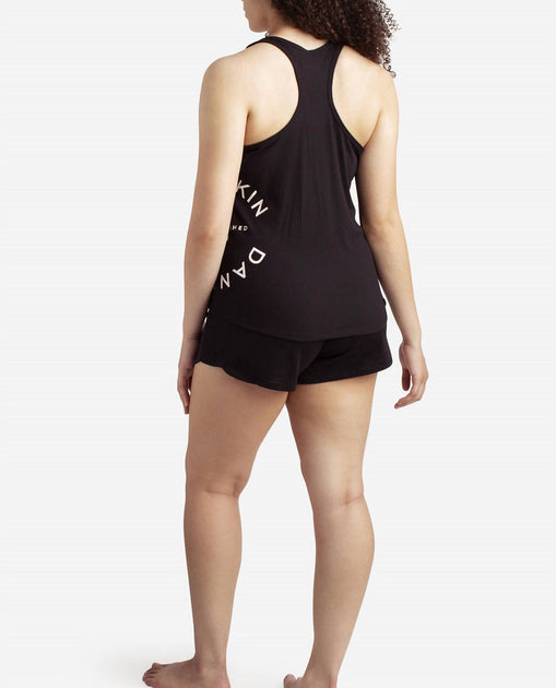 Danskin Racerback Tank Sleep Set With Shorts Black Small 3