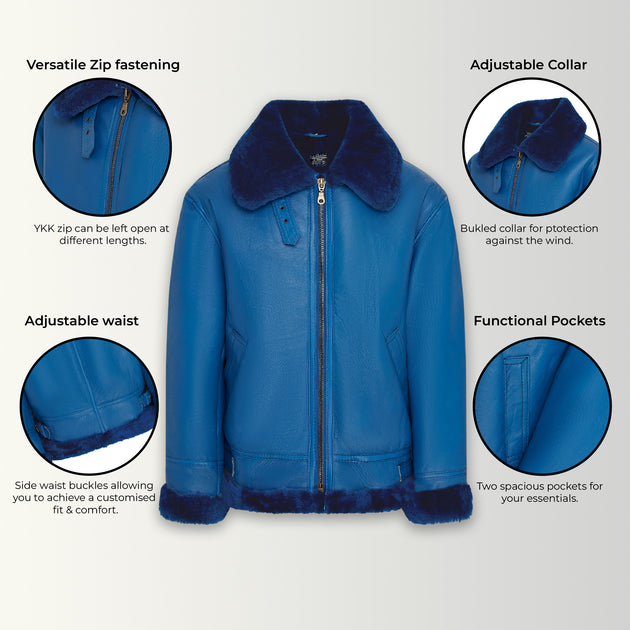 Infinity B3 Bomber Aviator Jacket Blue US 38 4