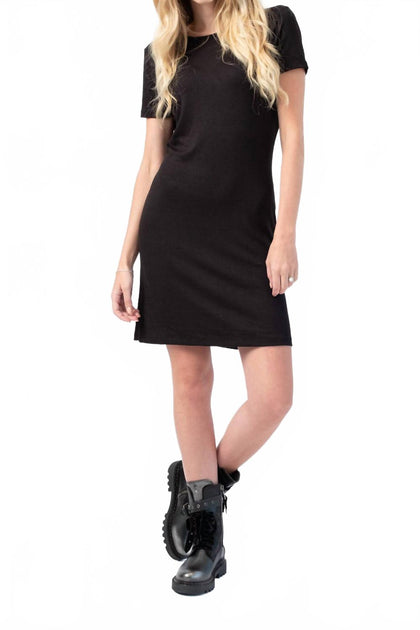 rag & bone Ribbed Wrap Mini Dress Schwarz Large 2