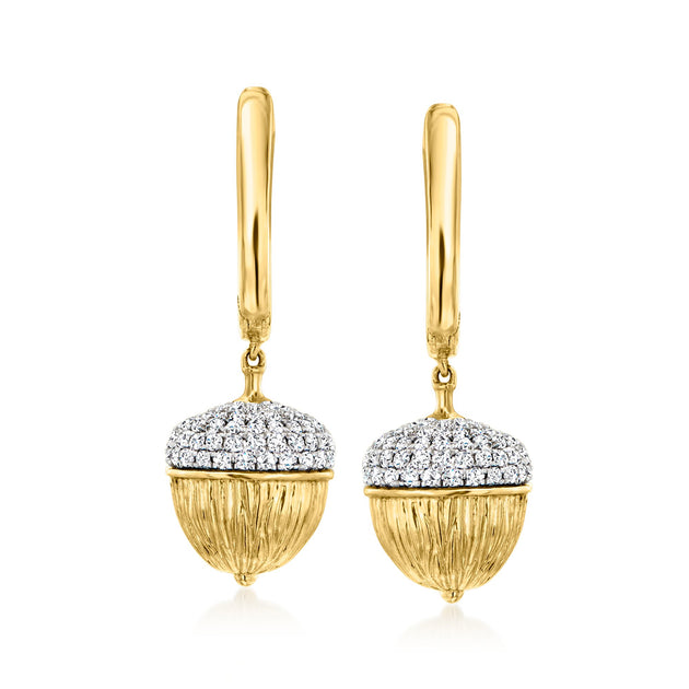 Ross-Simons Acorn Hoop Drop Earrings Silver 4