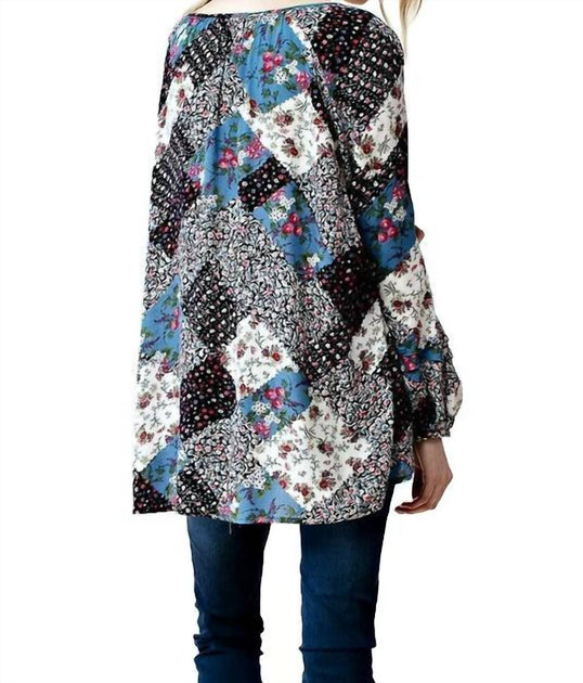 KORI Patchwork Print Top Multi Medium 4