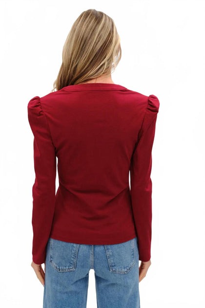 SIX/FIFTY Emily Long Sleeve Ribbed Top Red XSmall 5