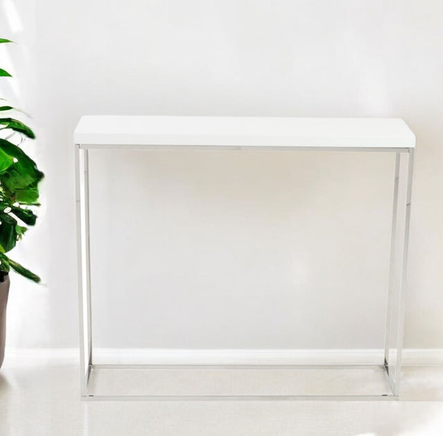 Hivvago 35in Console Table White 3