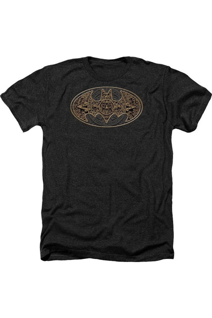 Gildan Batman Aztec Bat Logo Adult T-Shirt Black Small 2