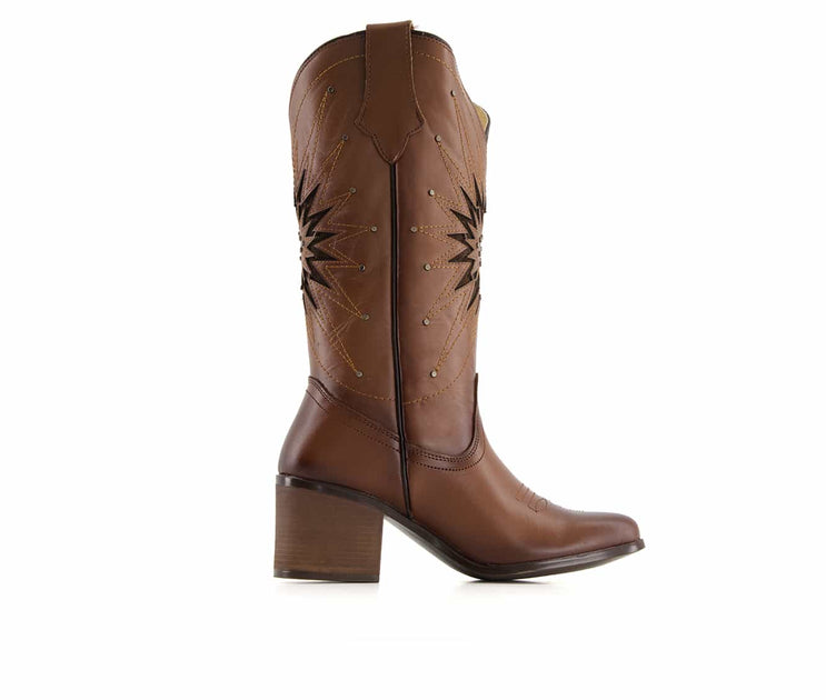 Forastero Western Star 66102 Tall Leather Boots Brown US 5 2