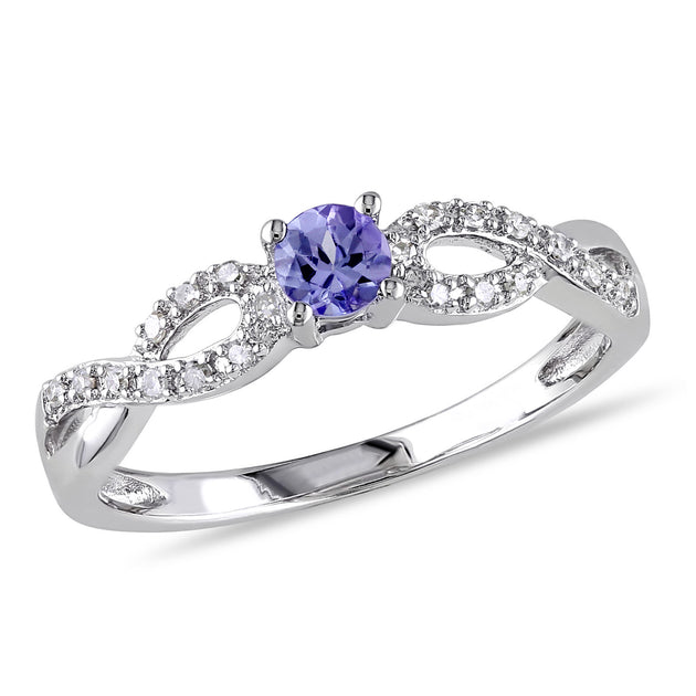 Mimi & Max Tanzanite Diamond Infinity Ring Purple US 9 2