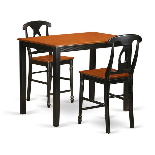 East West Dining Set 3 Piece Counter Height Brown 3
