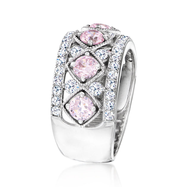 Ross-Simons Simulated Pink Sapphire Cubic Zirconia Ring Pink US 6 4