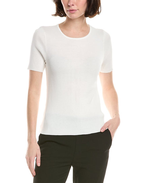 Tahari ASL Petite Pullover Weiß Small 2