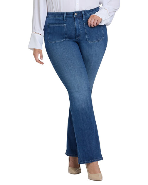 NYDJ Plus Ava Cool Marine Flare Jean Blue US 20 2