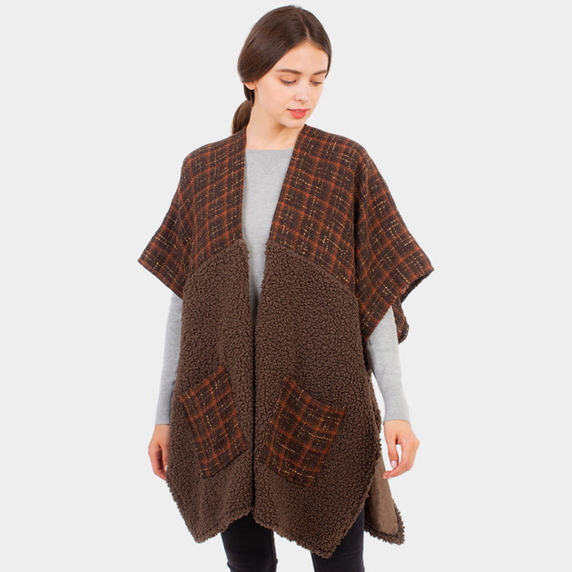 TRUEDAMES Indian Tribe Pattern Cape Poncho Brown One Size 3