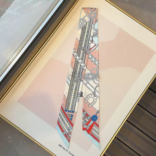 TRUEDAMES Ketten- und Harness-Print Seidiger Twilly Schmaler Schal Multi Einheitsgröße 5