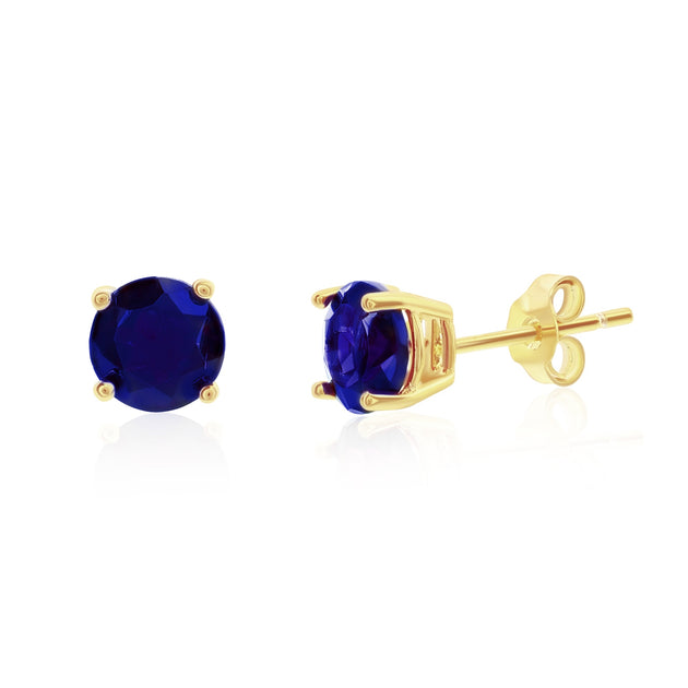 Donatello Gian 925 Sterling Silver Blue Sapphire Stud Earrings 2