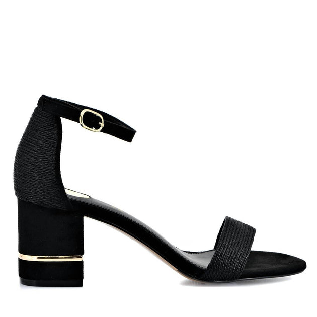 Exe Women's Ankle Strap Mid Heel Sandal Black EU 41 2
