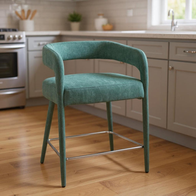 Hivvago Counter Height Bar Chair Teal Blue 2