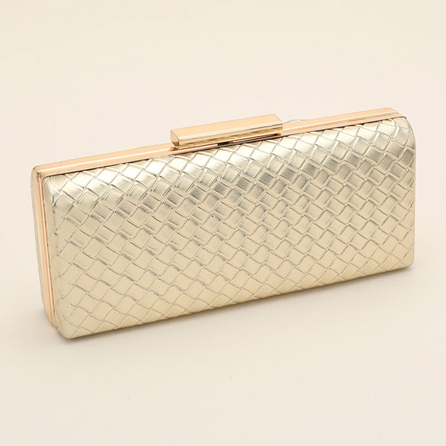 FASHNZFAB Basket Weave Clutch Bag Blue One Size 2