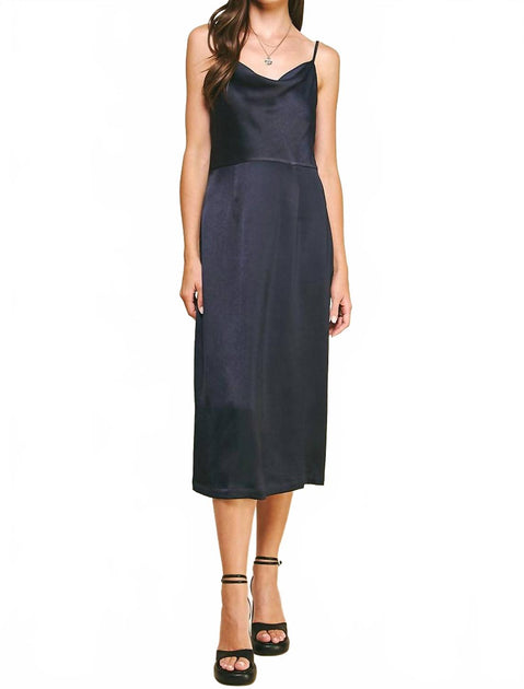 PINCH Gianna Slip Midi Dress Blue Medium 4