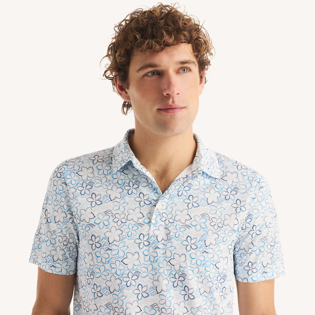 Nautica Polo Performance Imprimé Homme Blanc XXX-Large 4