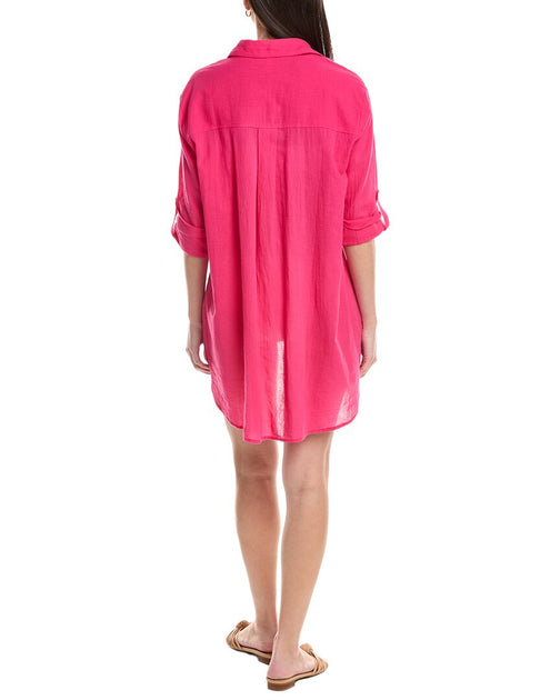 Helen Jon Camp Shirt Cover-Up Pink Large 3